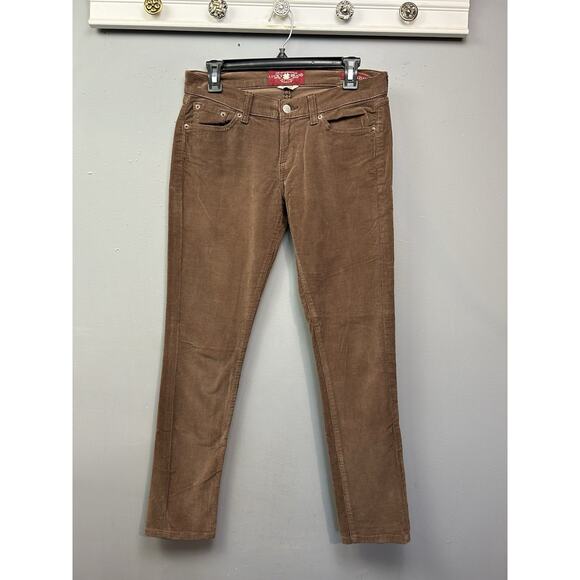 Lucky Brand Denim - Lucky Brand Corduroy Jeans Zoe Skinny Womens 4/27 Brown Neutral Soft Casual